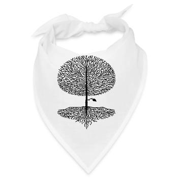 Laubbaum Krone Äste Wald Eichen Buchen Natur Klima - Bandana - Weiß - Vorne