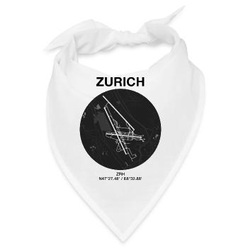 Flughafen Zürich ZRH (dunkel) - Bandana - Weiß - Vorne