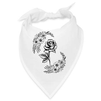 Rose, Blumen - Bandana - Weiß - Vorne