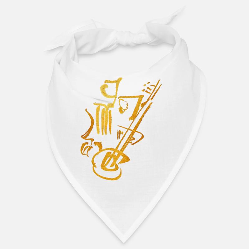 Guitariste Abstrakt - Bandana - blanc