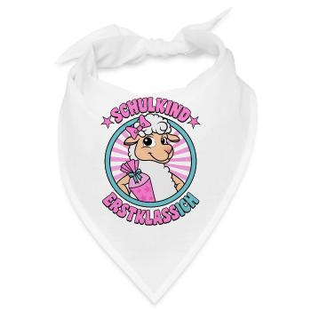 Schulkind Erstklassich Schäfchen Einschulung - Bandana - Weiß - Vorne