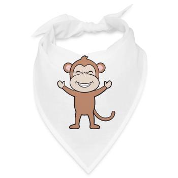 Affe Affen - Bandana - Weiß - Vorne