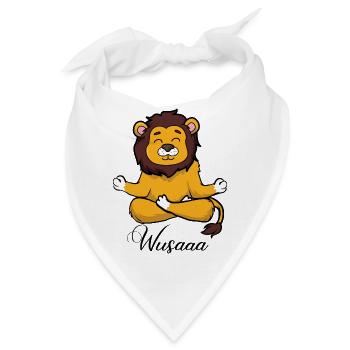 Auszeit Durchatmen Wusaaa Löwe - Bandana - Weiß - Vorne