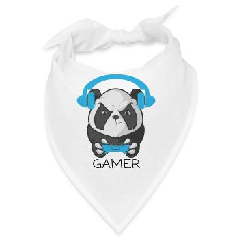 Verspieltes Panda-Gamer-Design - Bandana - Weiß - Vorne