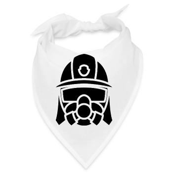 Feuerwehr Helm - Bandana - Weiß - Vorne