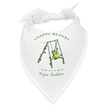 "Happy Beans" lustige Soja Bohne - Bandana - Weiß - Vorne