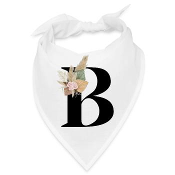 Buchstabe B geblüht - Bandana - Weiß - Vorne