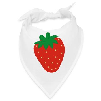 Erdbeere Illustration Geschenkidee - Bandana - Weiß - Vorne