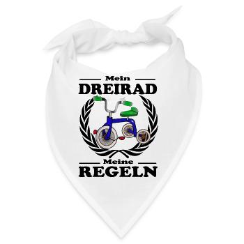 Mein Dreirad und meine Regeln. Kind mit Regeln - Bandana - Weiß - Vorne