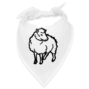 Schaf Aue Wolle Landwirtschaft Geschenk Lustig - Bandana - Weiß - Vorne