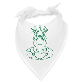 Comic Froschkönig sitzt Seerose - Bandana - Weiß - Vorne
