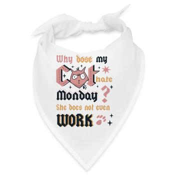 Katzen Montag - Bandana - Weiß - Vorne