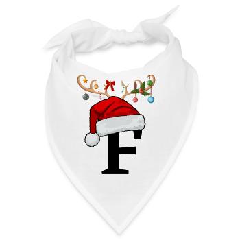 Buchstabe F Weihnachtsmütze - Bandana - Weiß - Vorne