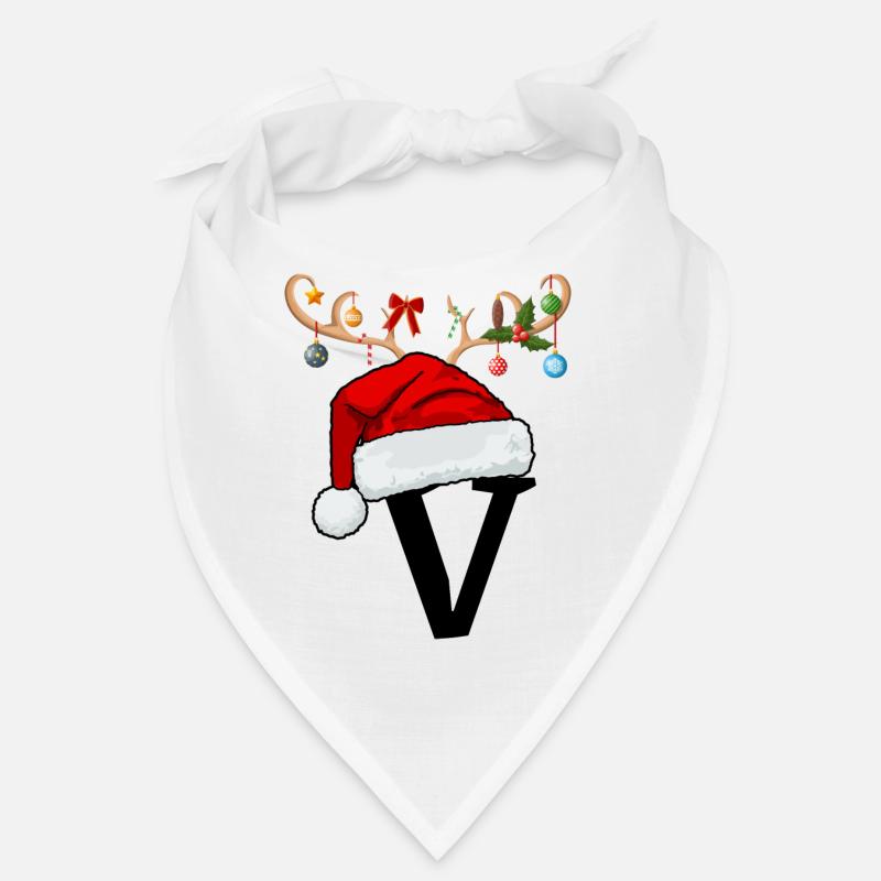 Letter V Christmas hat Bandana