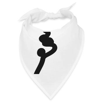 Linien Zickzack Form Emblem Silhouette Abstrakt - Bandana - Weiß - Vorne