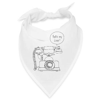 Vintage Telefon - Bandana - Weiß - Vorne