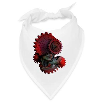 Mensch-Maschine-Kopf - Bandana - Weiß - Vorne