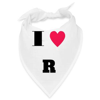 I love R - Bandana - Weiß - Vorne