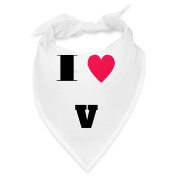 I love V - Bandana - Weiß - Vorne