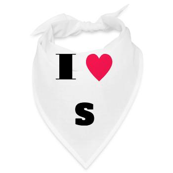 I love S - Bandana - Weiß - Vorne