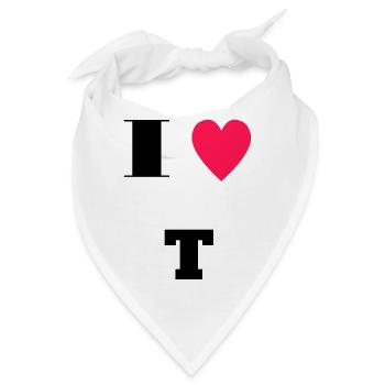 I love T - Bandana - Weiß - Vorne