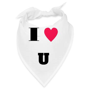 I love U - Bandana - Weiß - Vorne