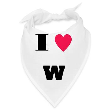 I love W - Bandana - Weiß - Vorne