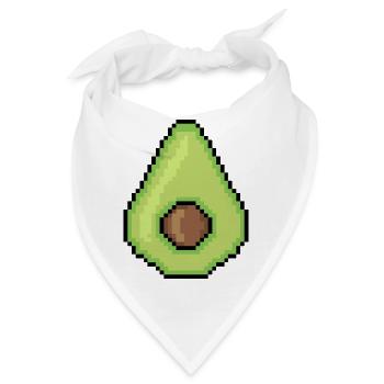 Pixel-Avocado Glow - Bandana - Weiß - Vorne