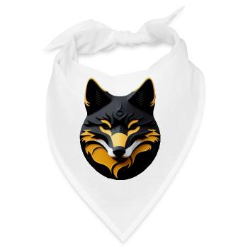Schwarz-Gold-Fuchs - Bandana - Weiß - Vorne