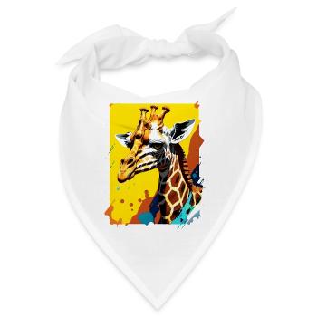 Giraffe Farbexplosion Neon - Bandana - Weiß - Vorne