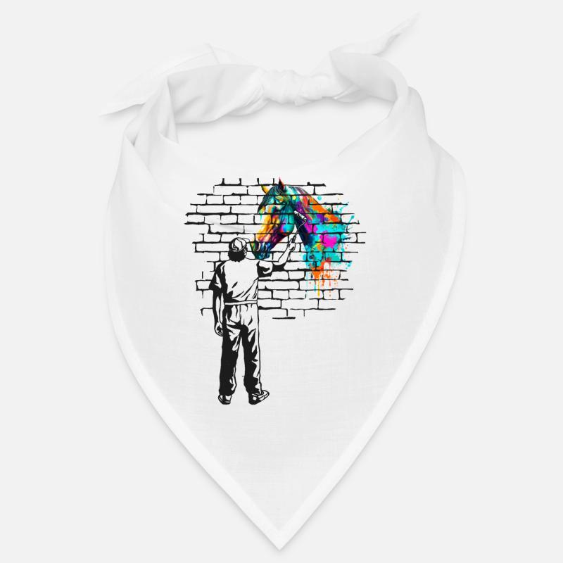 Pferd Backsteinmauer Bemalung Bandana