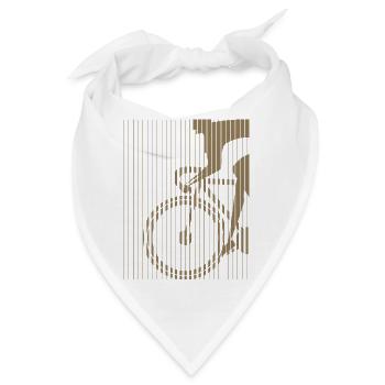 Fahrrad-Silhouette im Bauhaus-Stil - Bandana - Weiß - Vorne