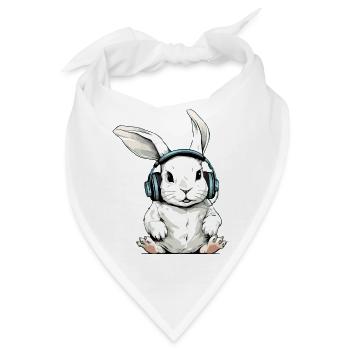 Scheiß auf das audiophile Kaninchen - Bandana - Weiß - Vorne