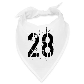 28 Nummer 28 - Bandana - Weiß - Vorne