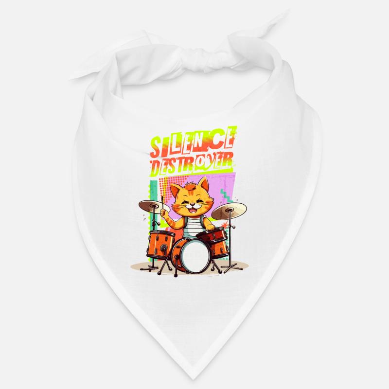 Drums Drums Silence Destroyer Cat Funny Bandana