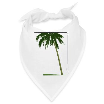 Palme in Rahmen | palm tree in frame - Bandana - Weiß - Vorne
