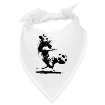 Hamster spielt wild Fußball - Bandana - Weiß - Vorne