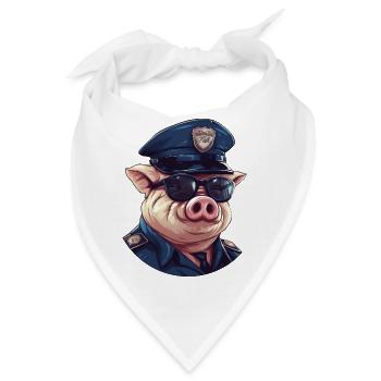 Schweinchen Polizei - Bandana - Weiß - Vorne