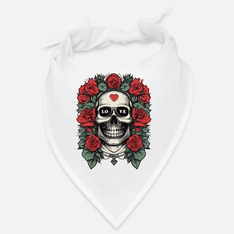 Totenkopf mit Herz Bandana