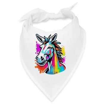 Esel / Tier /Grautier / Mähne / iah / Lasstier - Bandana - Weiß - Vorne