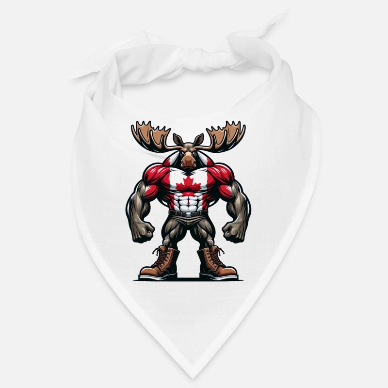 Wapiti du Canada avec drapeau national Bandana