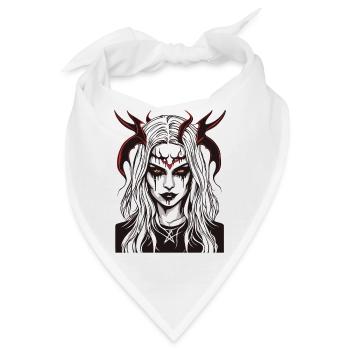 teuflische Frau / blut / Gothic / Heavy Metal - Bandana - Weiß - Vorne