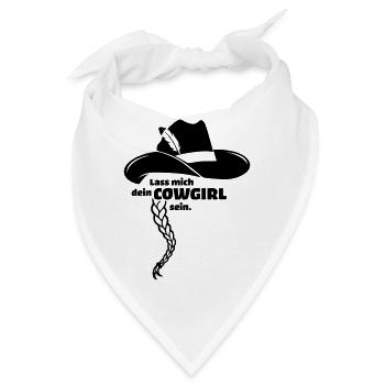 Fasching Cowboy Kuhmädchen Karneval Party - Bandana - Weiß - Vorne