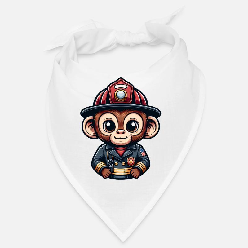 Cute Monkey Firefighter Bandana