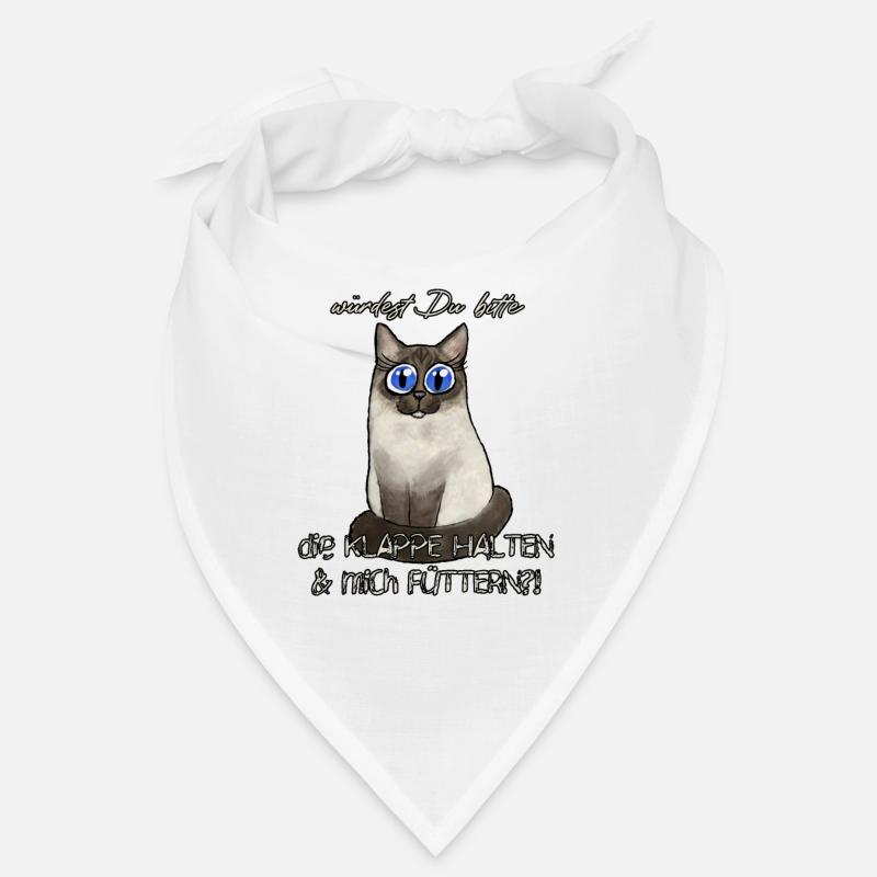 Hungrige Katze - Bandana - Weiß