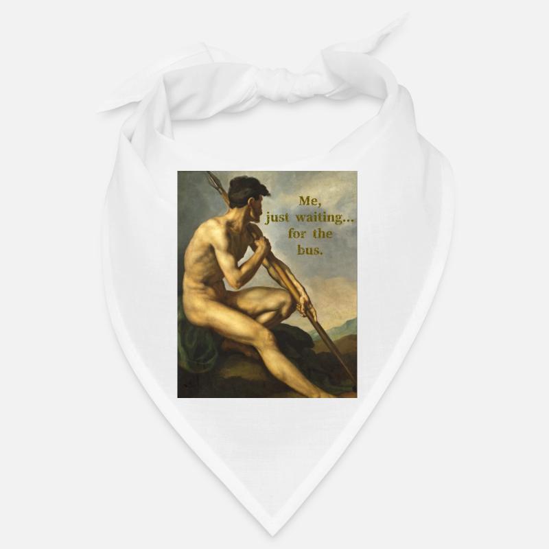 Mann mit Speer | Ölgemälde | Art | lustiger Spruch Bandana