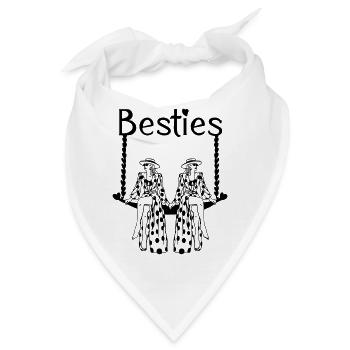 Besties - Beste Freundinnen - Friends - Bandana - Weiß - Vorne