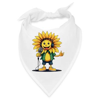 Singende Sonnenblume Frühling Freude - Bandana - Weiß - Vorne