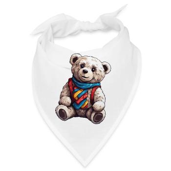 Teddybär / Kuscheltier / Stofftier / Geschenkidee - Bandana - Weiß - Vorne