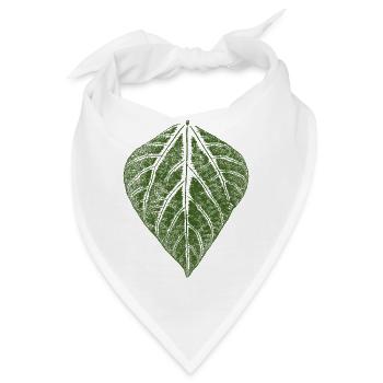 Bohnenblatt / Blätter Abdruck der Bohne - Bandana - Weiß - Vorne